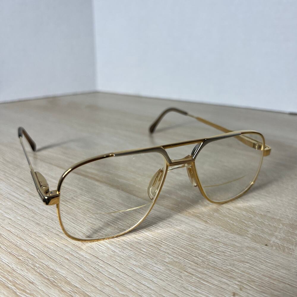 American Optical Z87 AOSafety YP6 Eyeglasses Frames Gold Amazing Cond 56-15-145